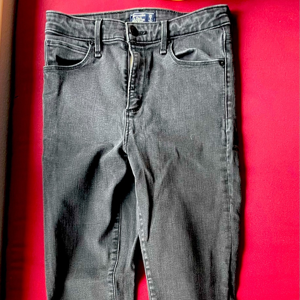Abercrombie light black denim skinny jeans
